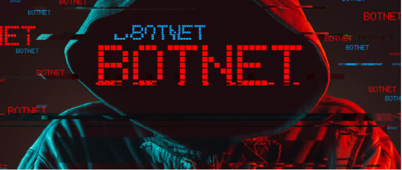 Red and blue botnet-themed artwork from the project README.